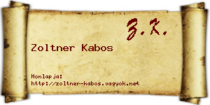 Zoltner Kabos névjegykártya